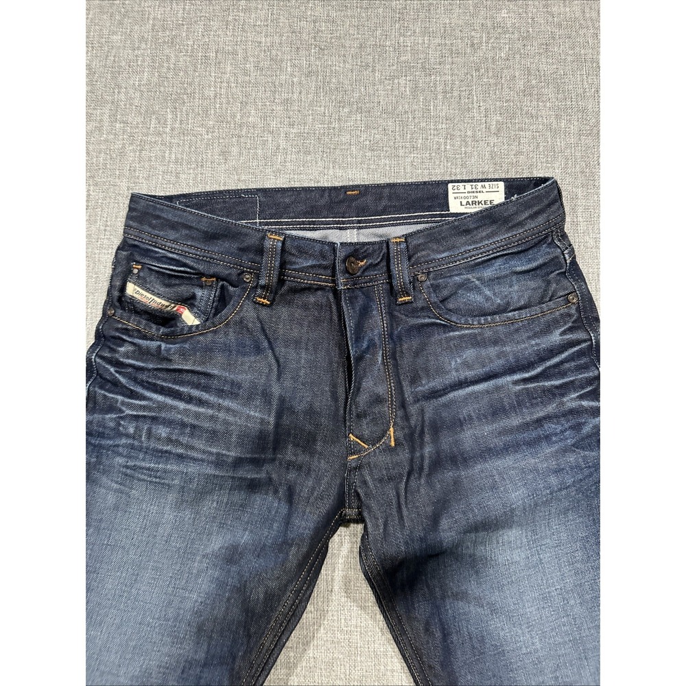Diesel Larkee Jeans Mens 31x32 Relaxed Button Fly Romania 0073N Straight Denim - Picture 7 of 16